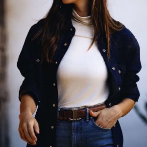 Women's Mirrored L Belt :: Tan