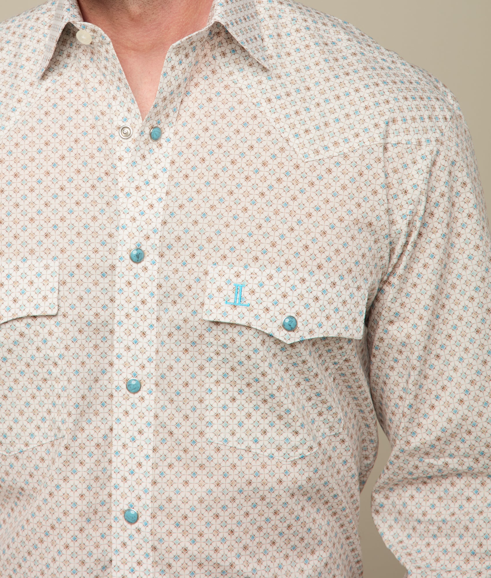 El Paso Prints :: Teal/Coffee Geo Print - Image 5