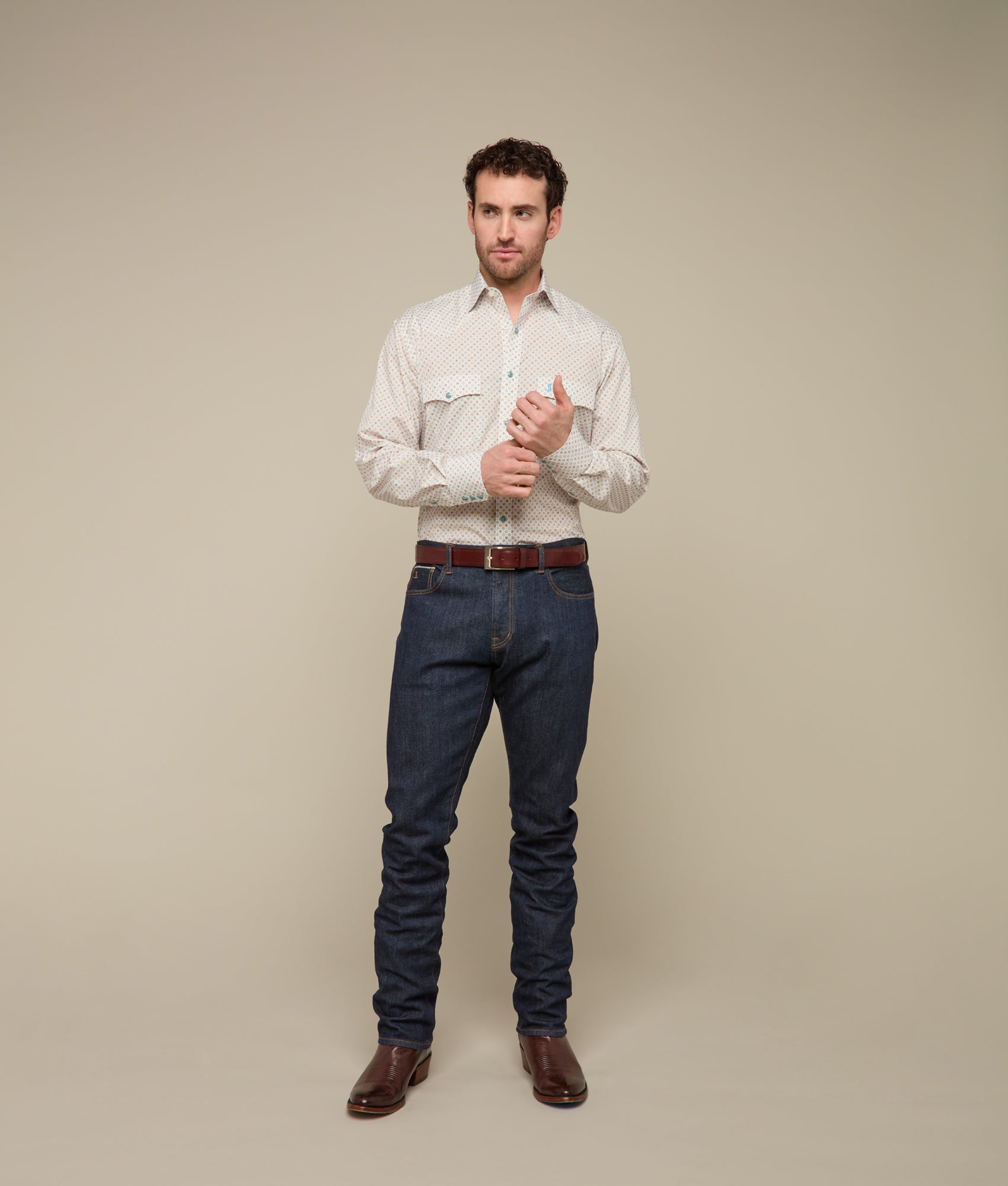 El Paso Prints :: Teal/Coffee Geo Print - Image 2