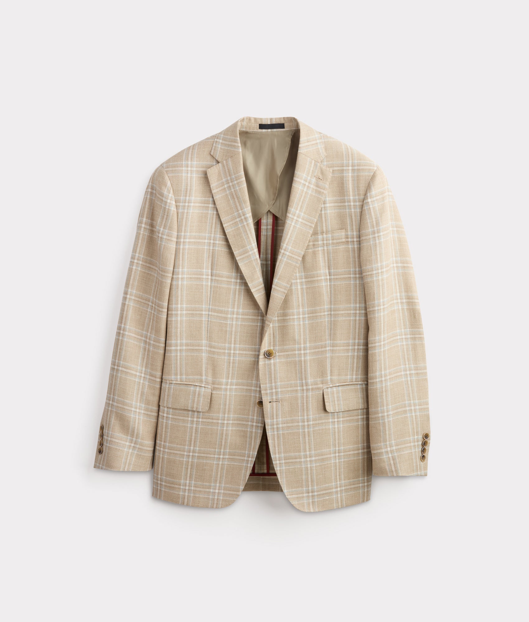 Lucchese Sport Coat :: Beige/Light Blue Plaid
