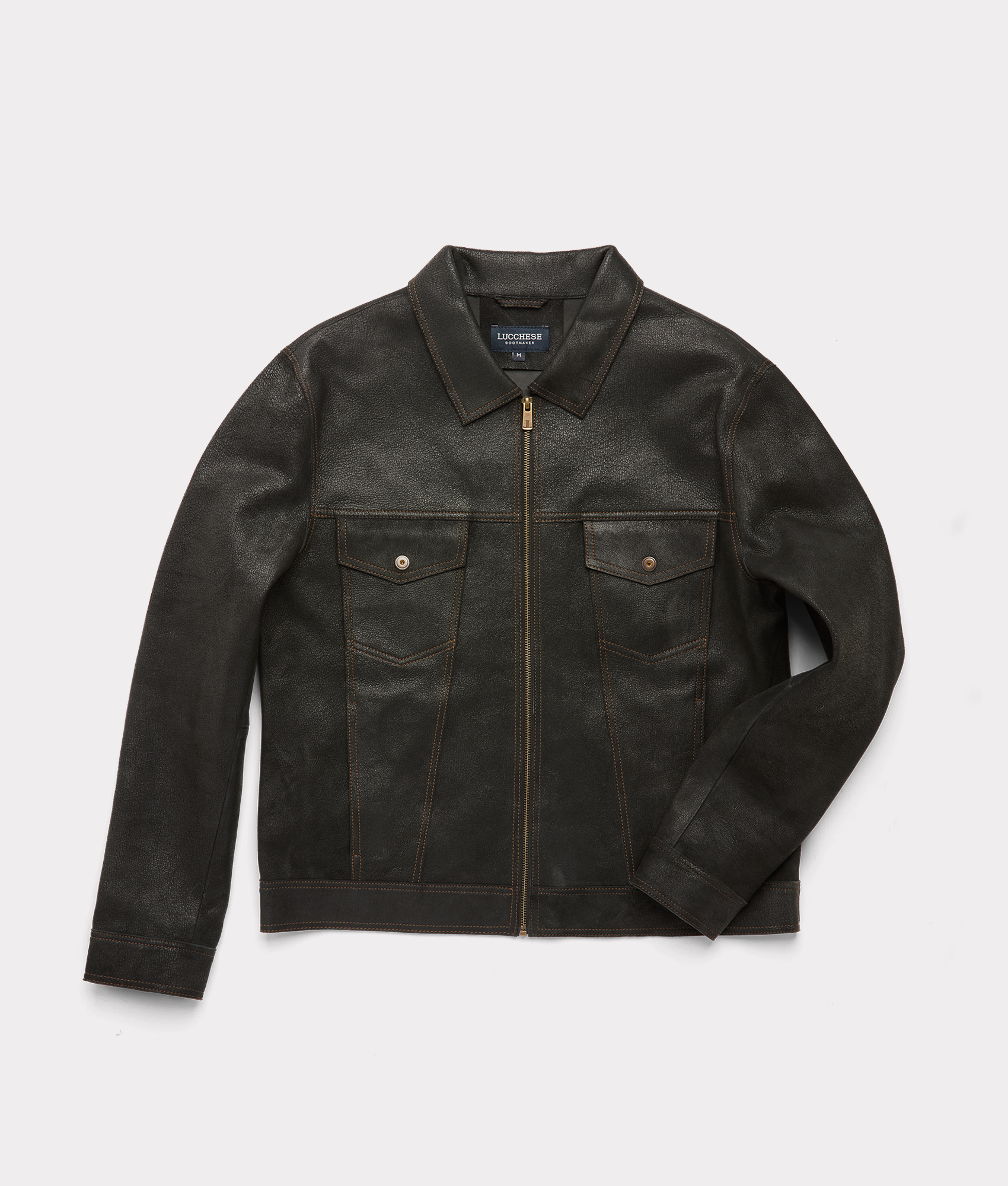 Leather Trucker Jacket :: Black