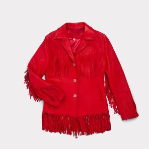 Tallulah Fringe Jacket :: Red