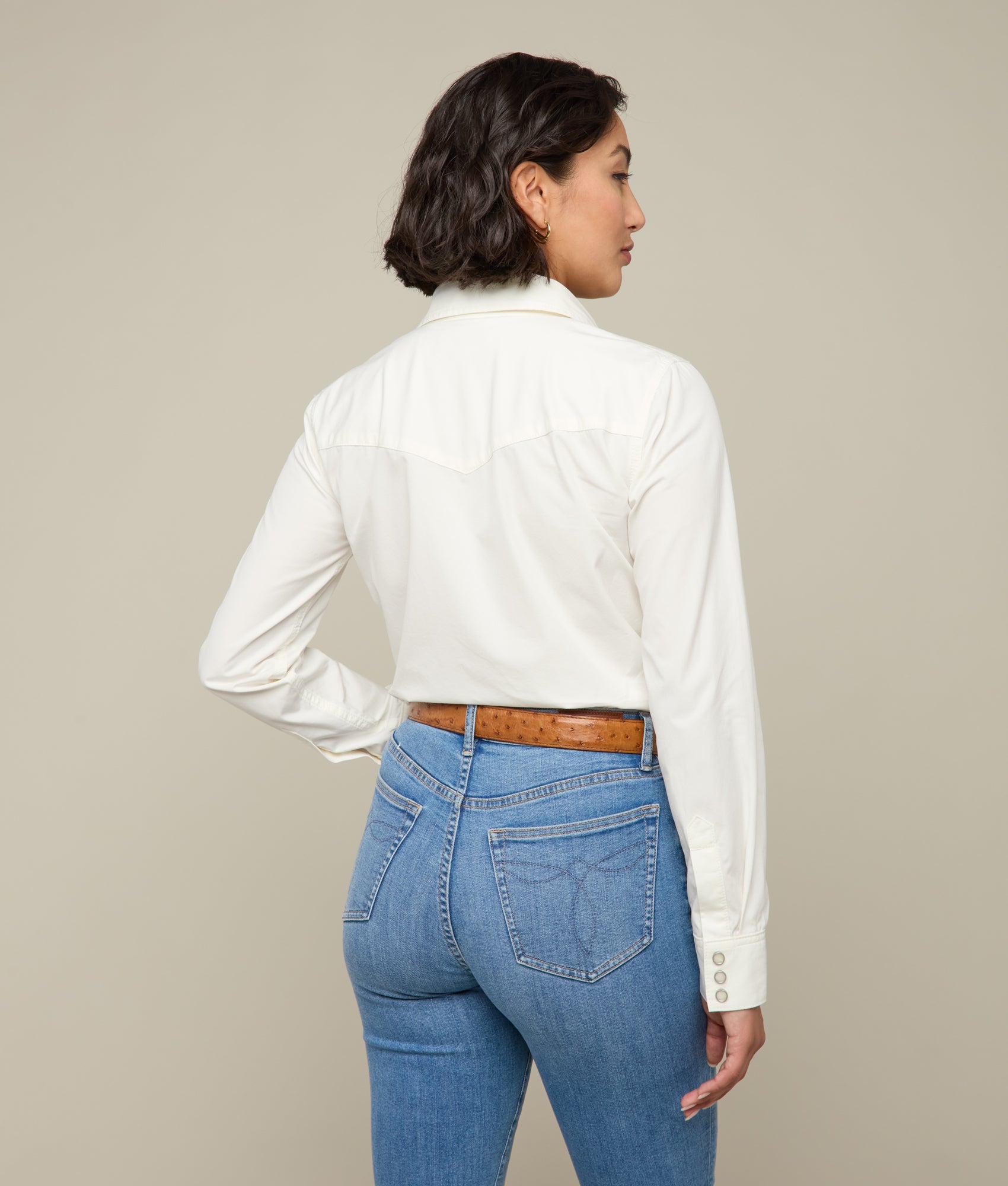 Reese Women's Snap Shirt :: Blanco - Image 6
