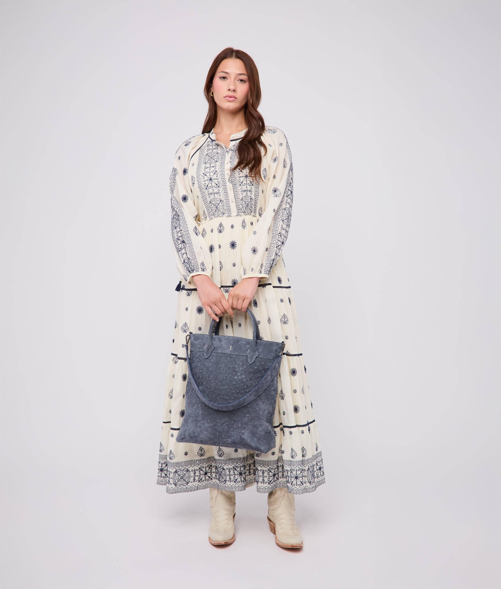 Large Lola Exotic Shopper :: Storm Blue - Image 3