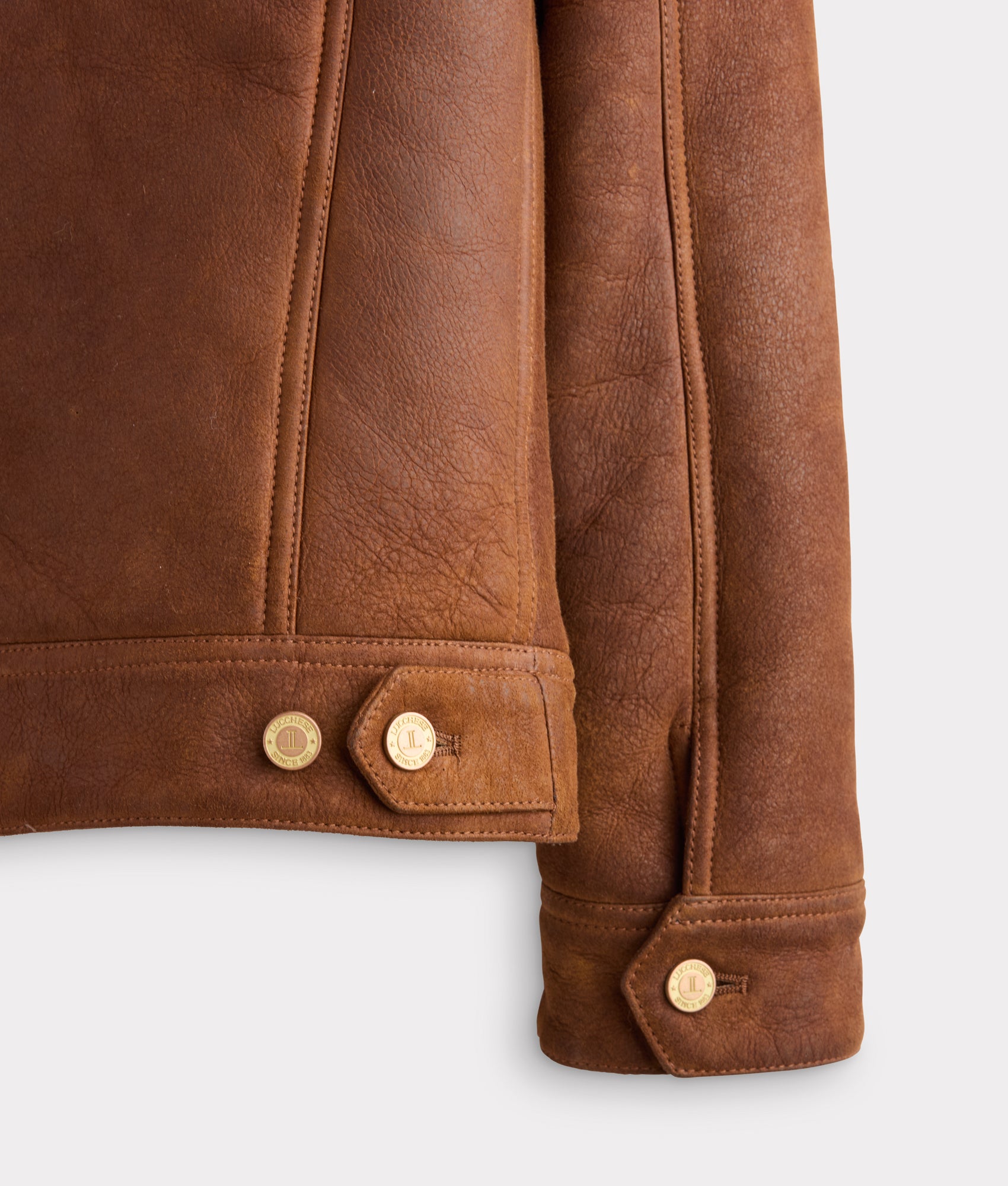 Kyle Shearling Trucker Jacket :: Cognac - Image 12