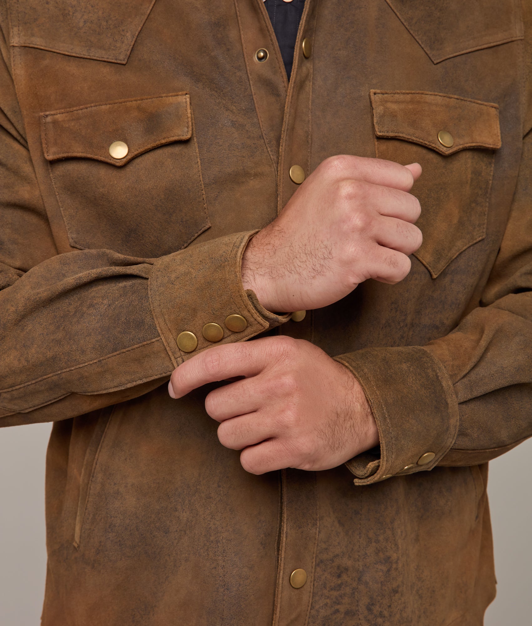 Colt Leather Shacket :: Mocha - Image 8