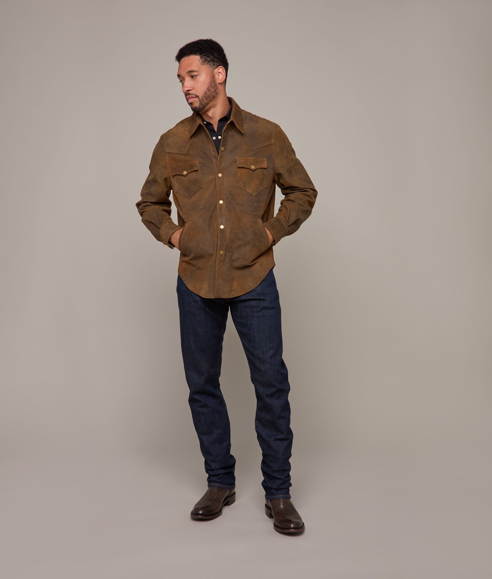 Colt Leather Shacket :: Mocha - Image 5