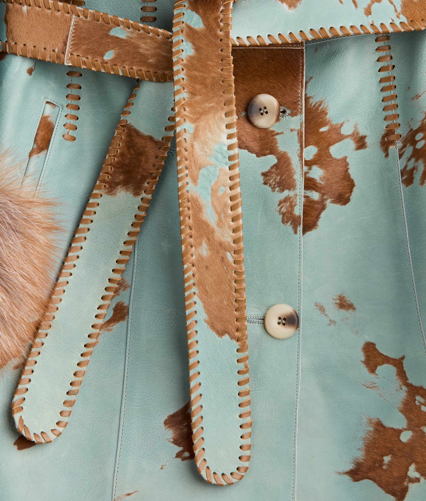 Calista Coat :: Turquoise/Brown - Image 12