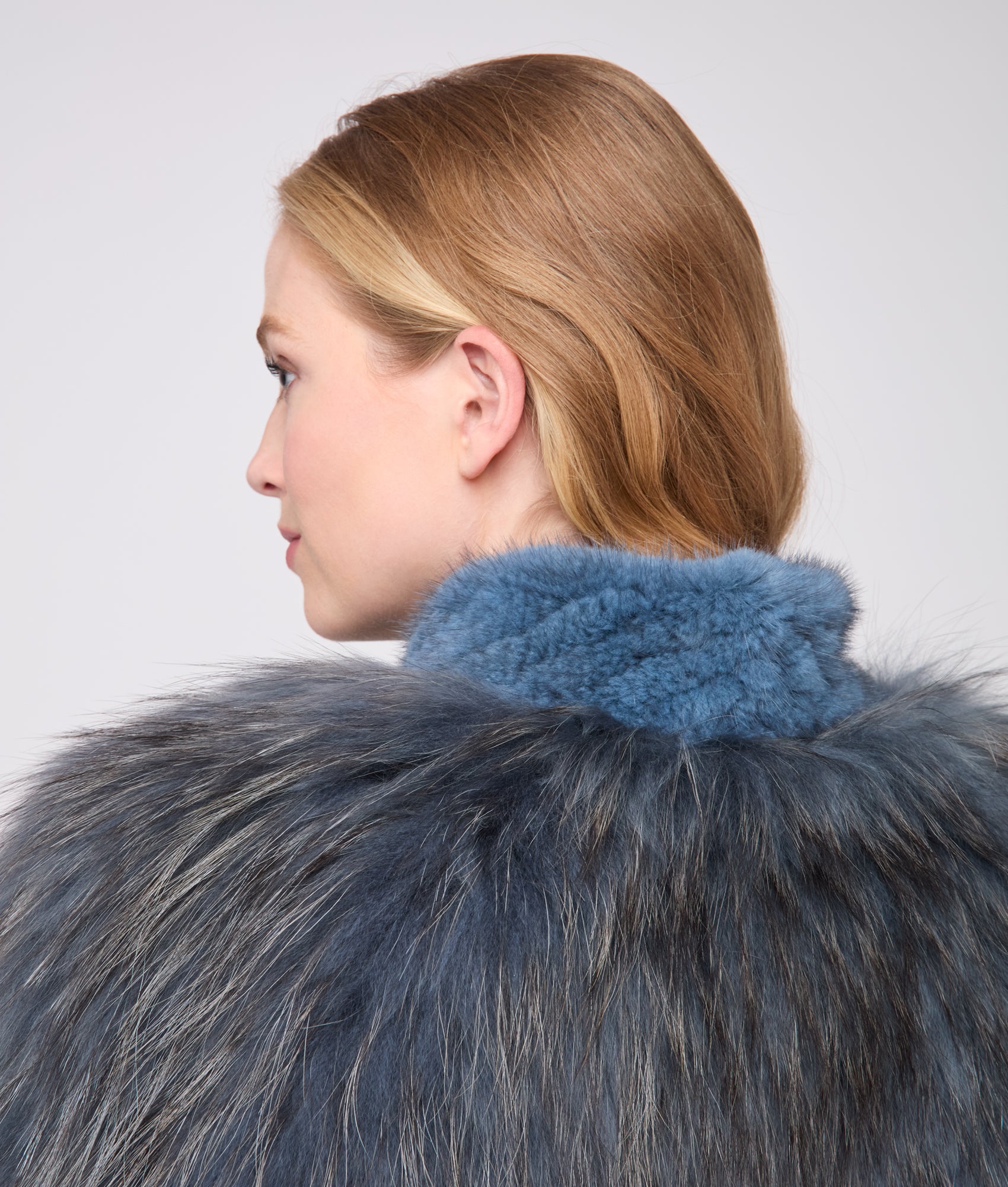 Janine Fur Jacket :: Turquoise - Image 6