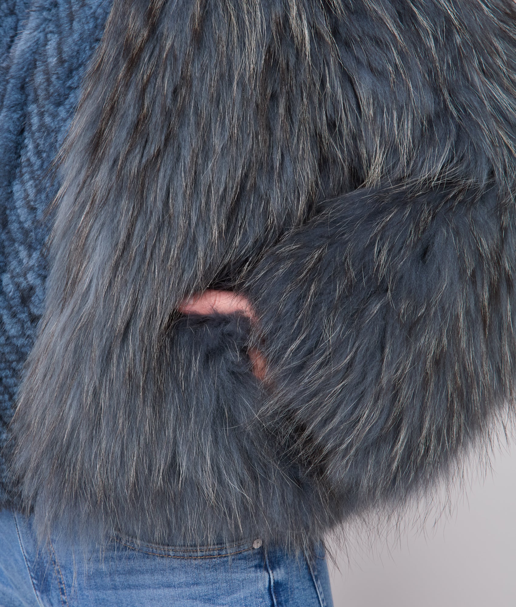 Janine Fur Jacket :: Turquoise - Image 11