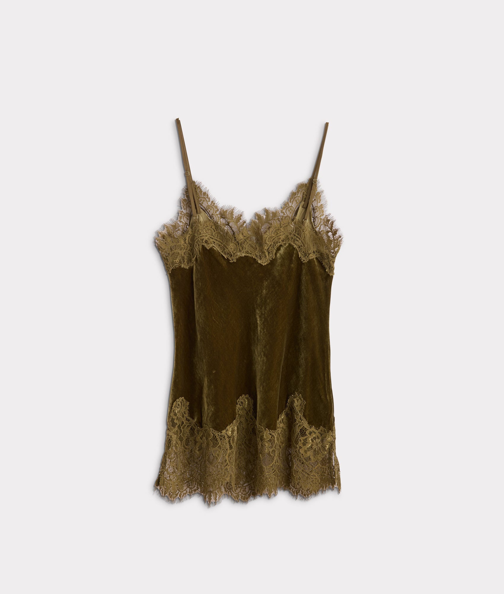 Darlene Velvet Lace Cami :: Olive - Image 7