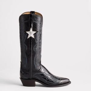 Gina :: Crinkle Patent Black