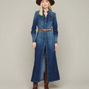Long Denim Duster :: Medium Wash Denim
