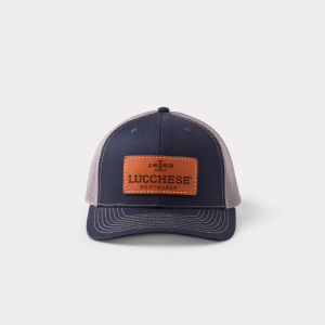 Leather Patch Cap :: Navy + Charcoal